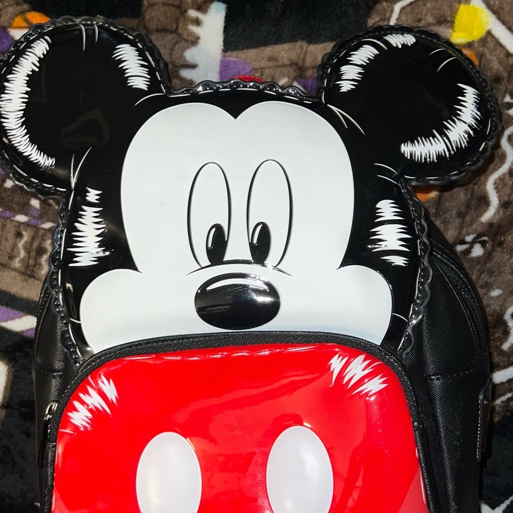 Loungefly Mickey Mouse Kids Backpack - Black and Red - Picture 2 of 9